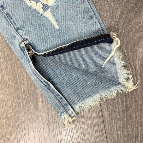 One Teaspoon High Rise Waist Freebirds Skinny Jeans Denim distressed Size 26 - Picture 8 of 12